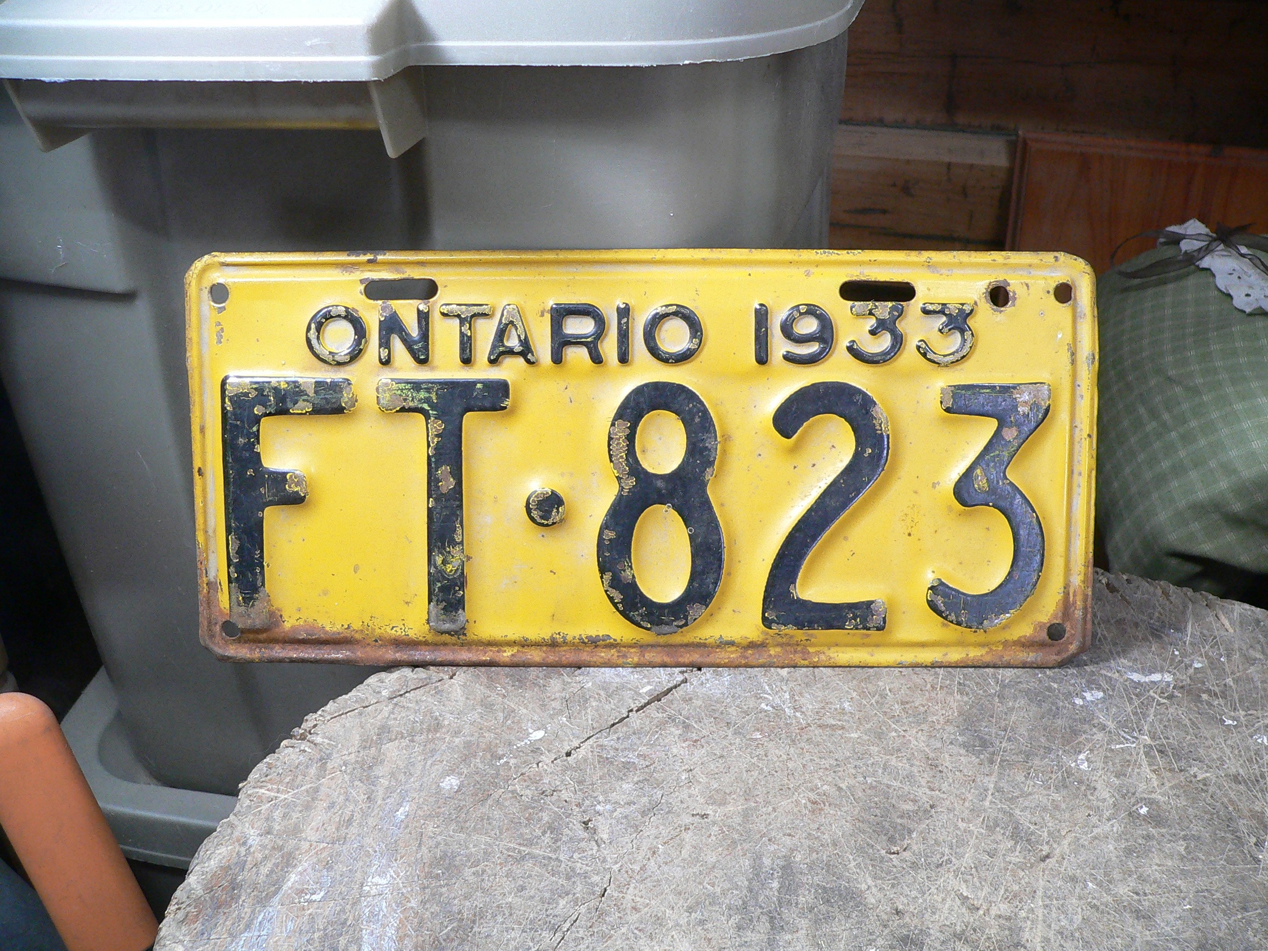 Plaque antique ontario 1933 # 10852