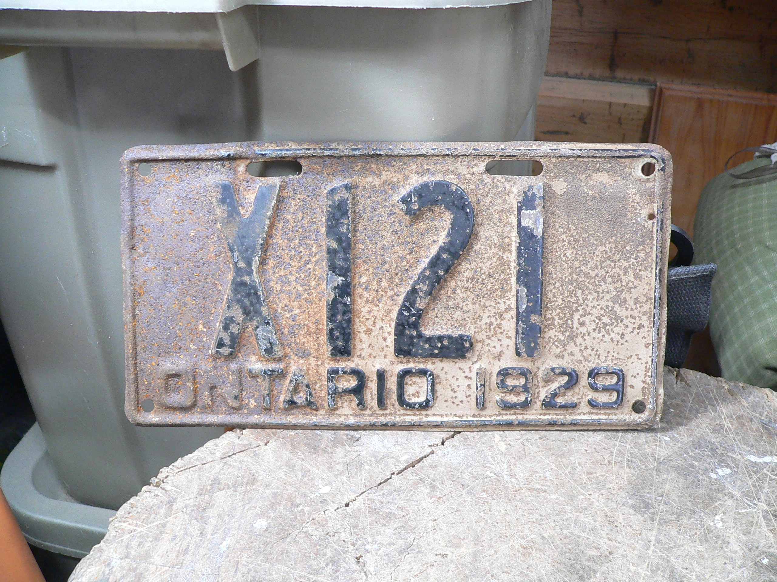 Plaque X plate rare plaque ontario antique 1929 # 10853