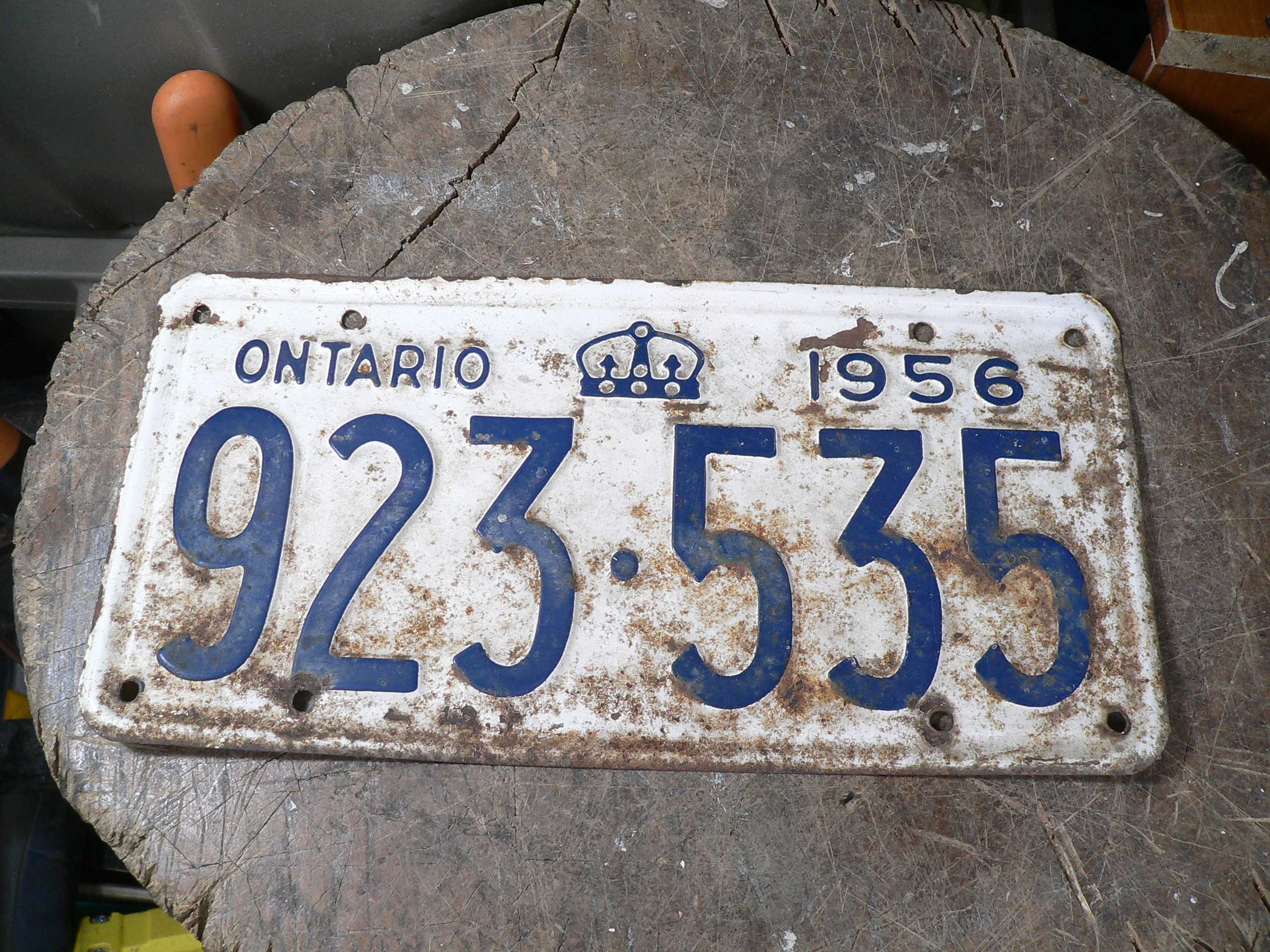 Plaque antique ontario 1956 # 10868.5