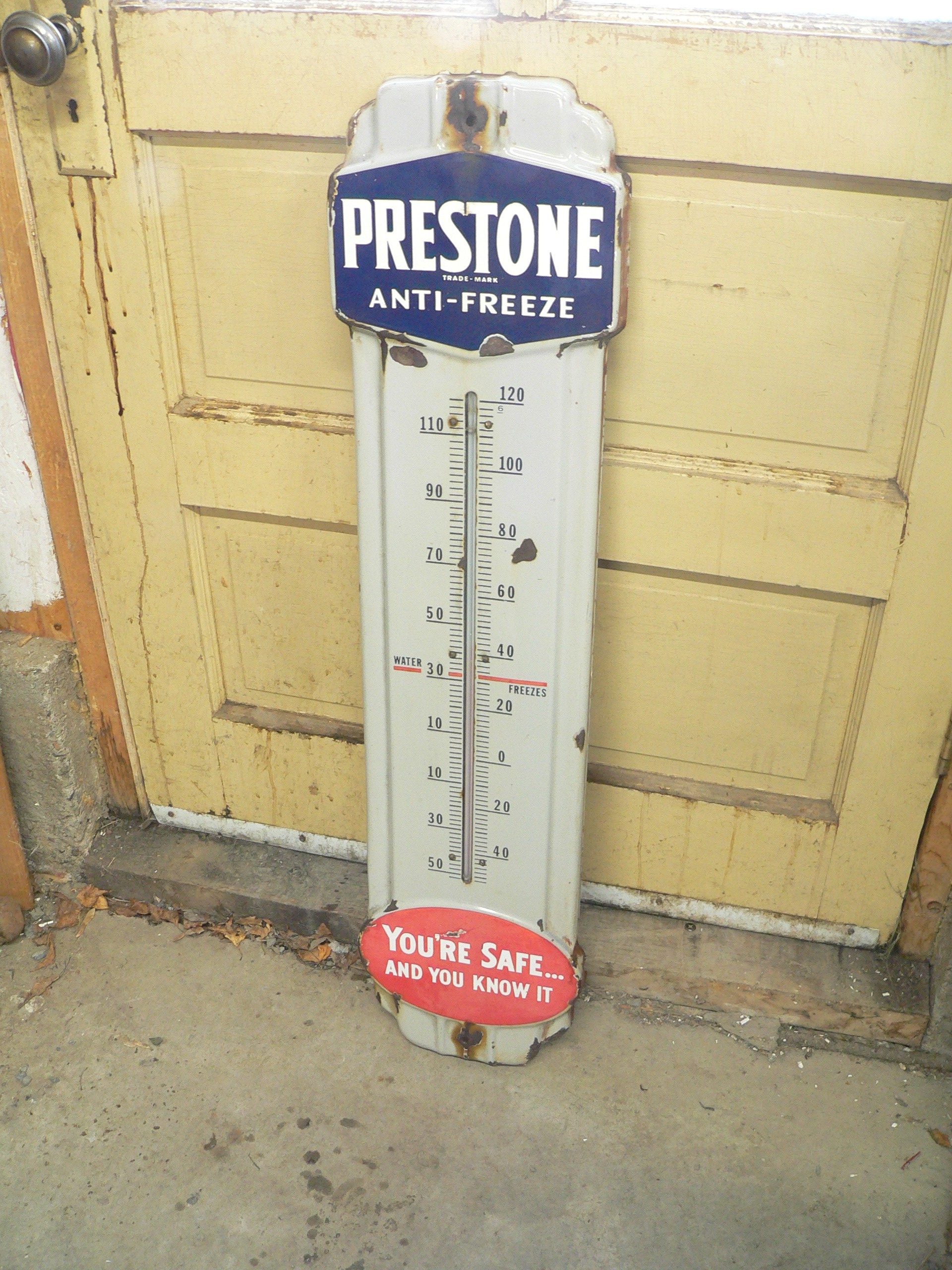 Thermomètre antique prestone # 11535