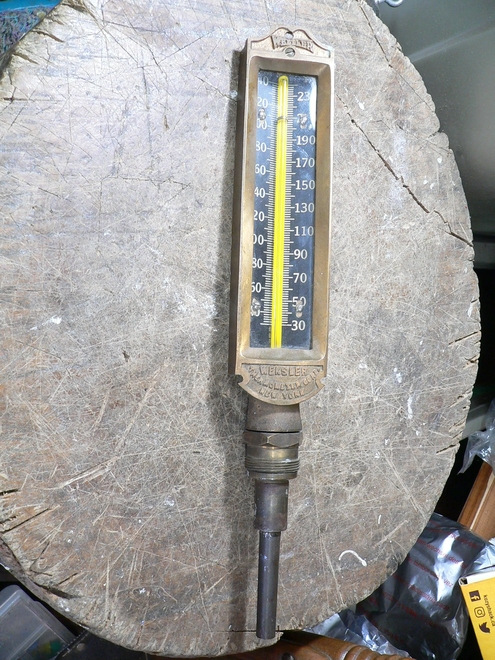 Thermomètre antique industriel wekster # 11902