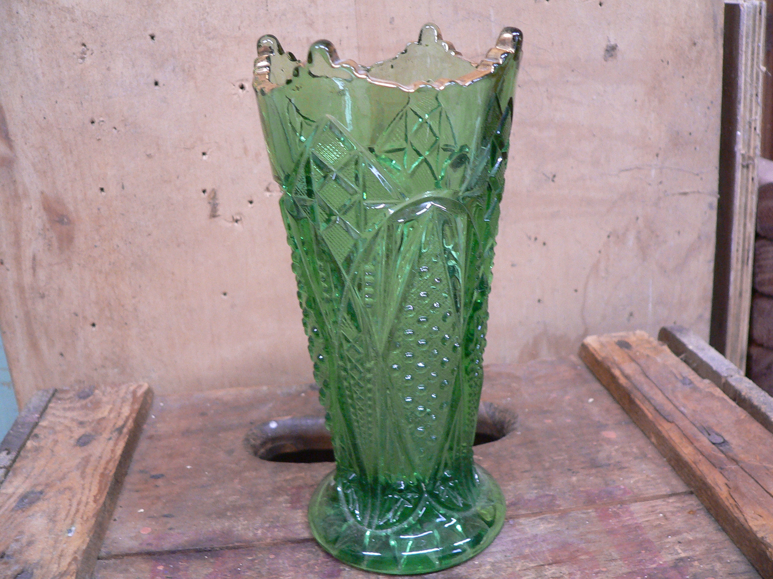 Petit vase vert vintage # 5697.2