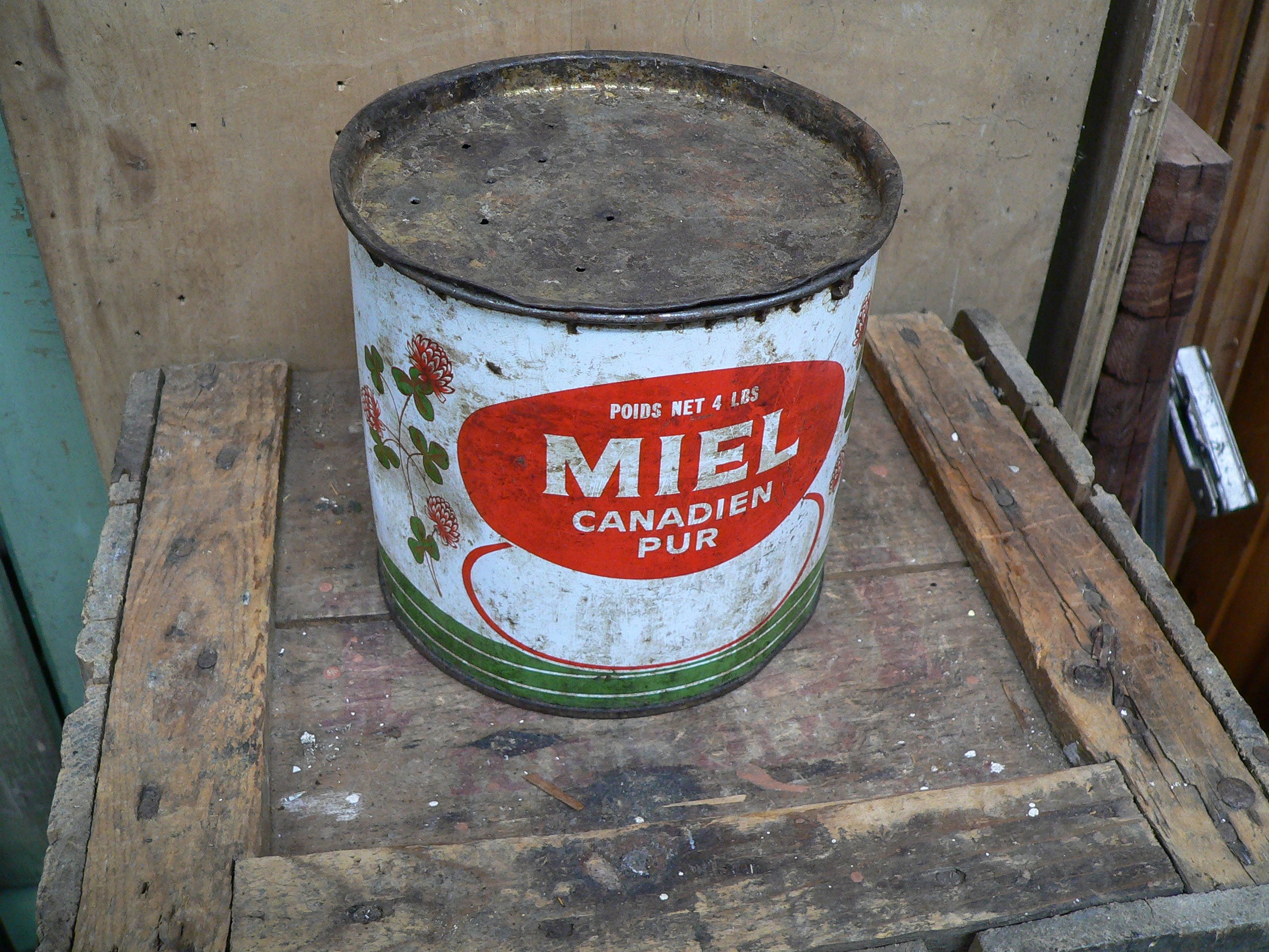 Canne tôle antique de miel # 5945.2