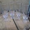 4 flûte vintage en verre avec feuillage de gravé dans le verre # 6795.1 