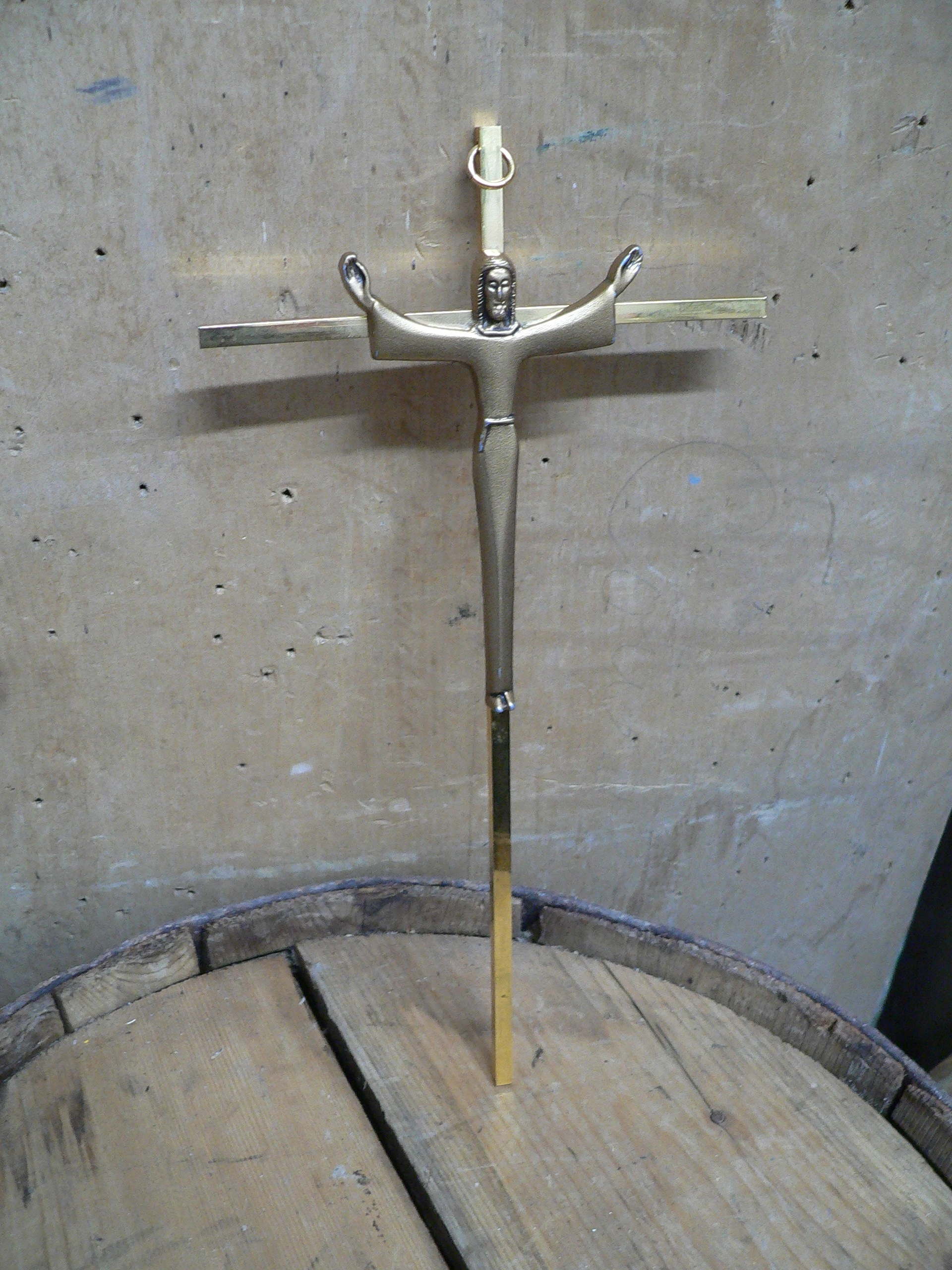 Crucifix en brasse vintage # 6858.3 