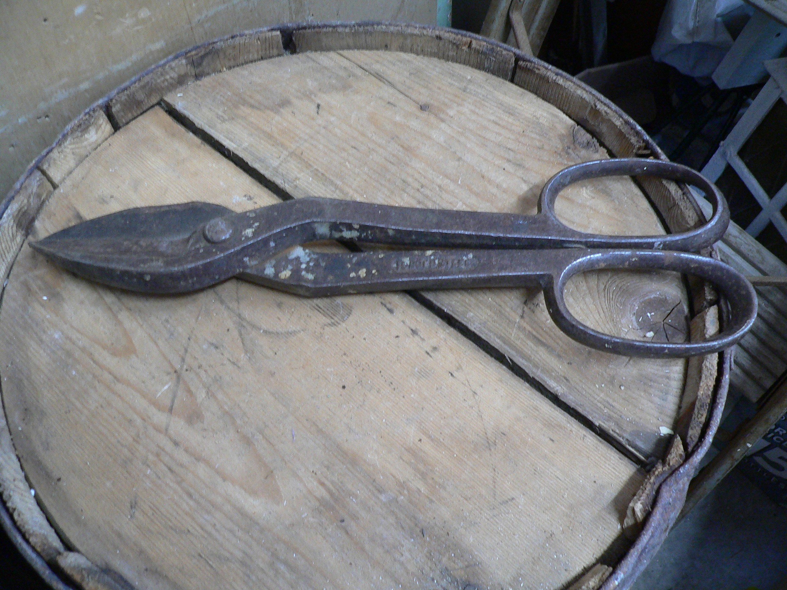 Gros ciseaux antique a tôle # 6868.78