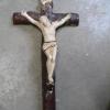 Gros crucifix antique en plâtre # 7265.49