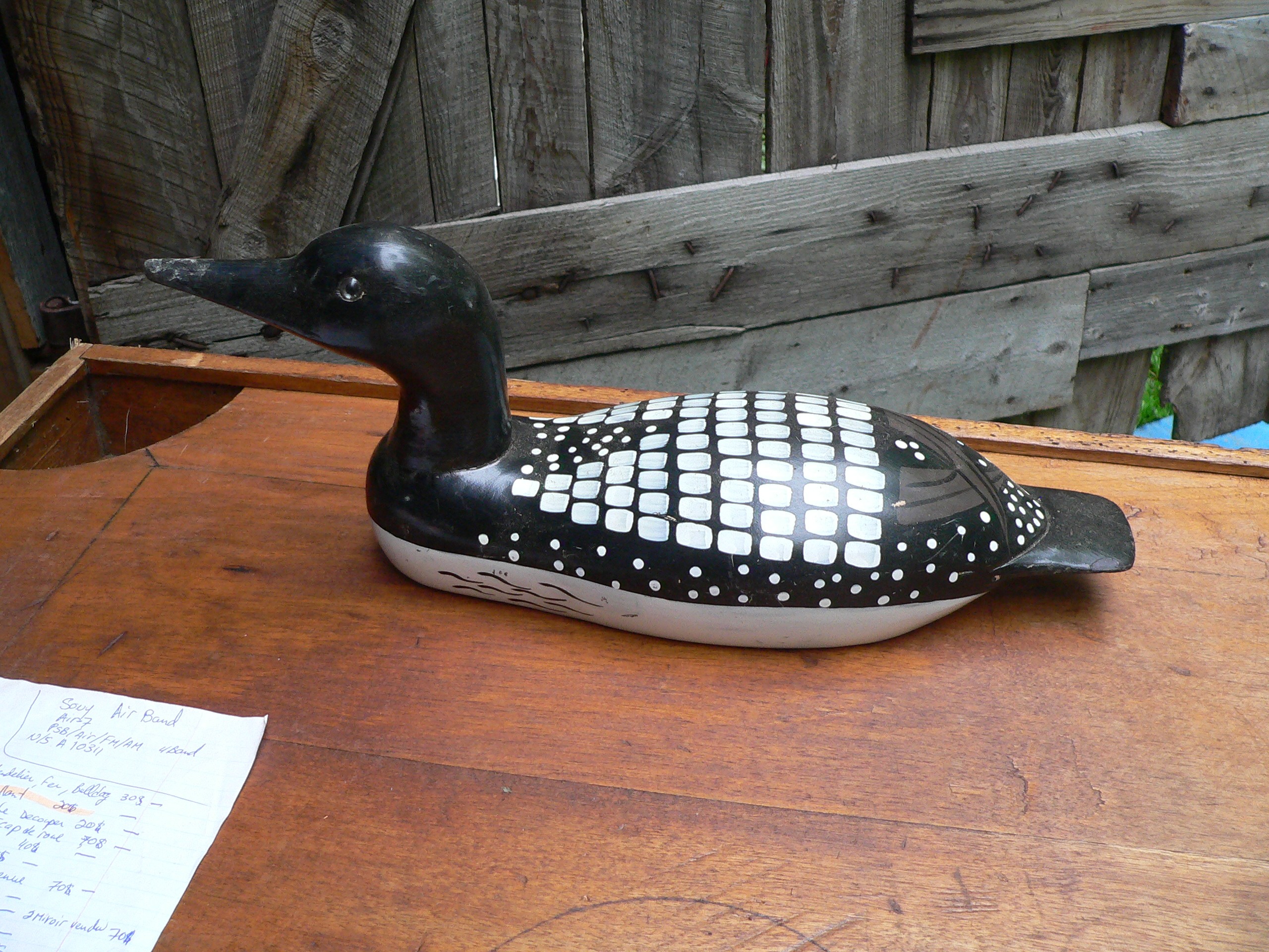 Canard sculpter a la main # 7537 