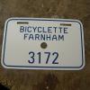 Plaque de bicyclette farnham # 7889.1