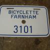 Plaque de bicyclette farnham # 7889.2