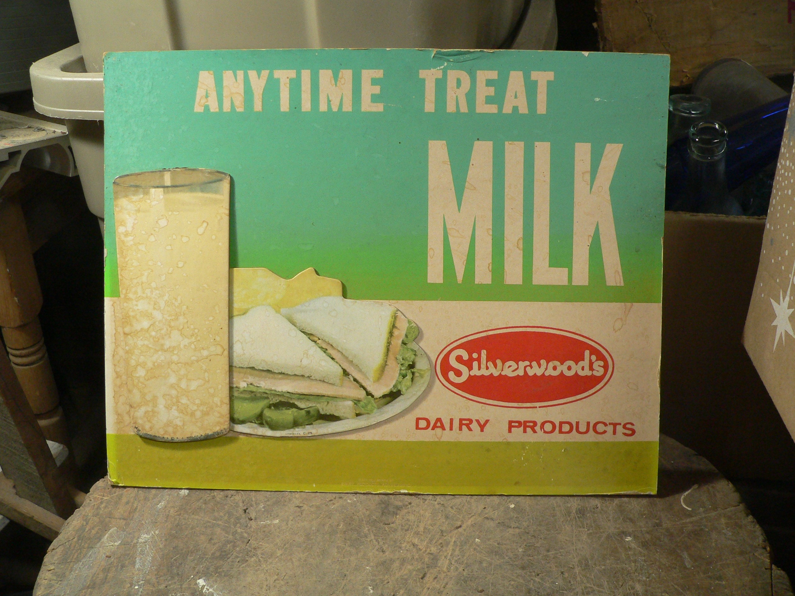 Publicité de lait vintage silver wood's dairy product # 7936.2