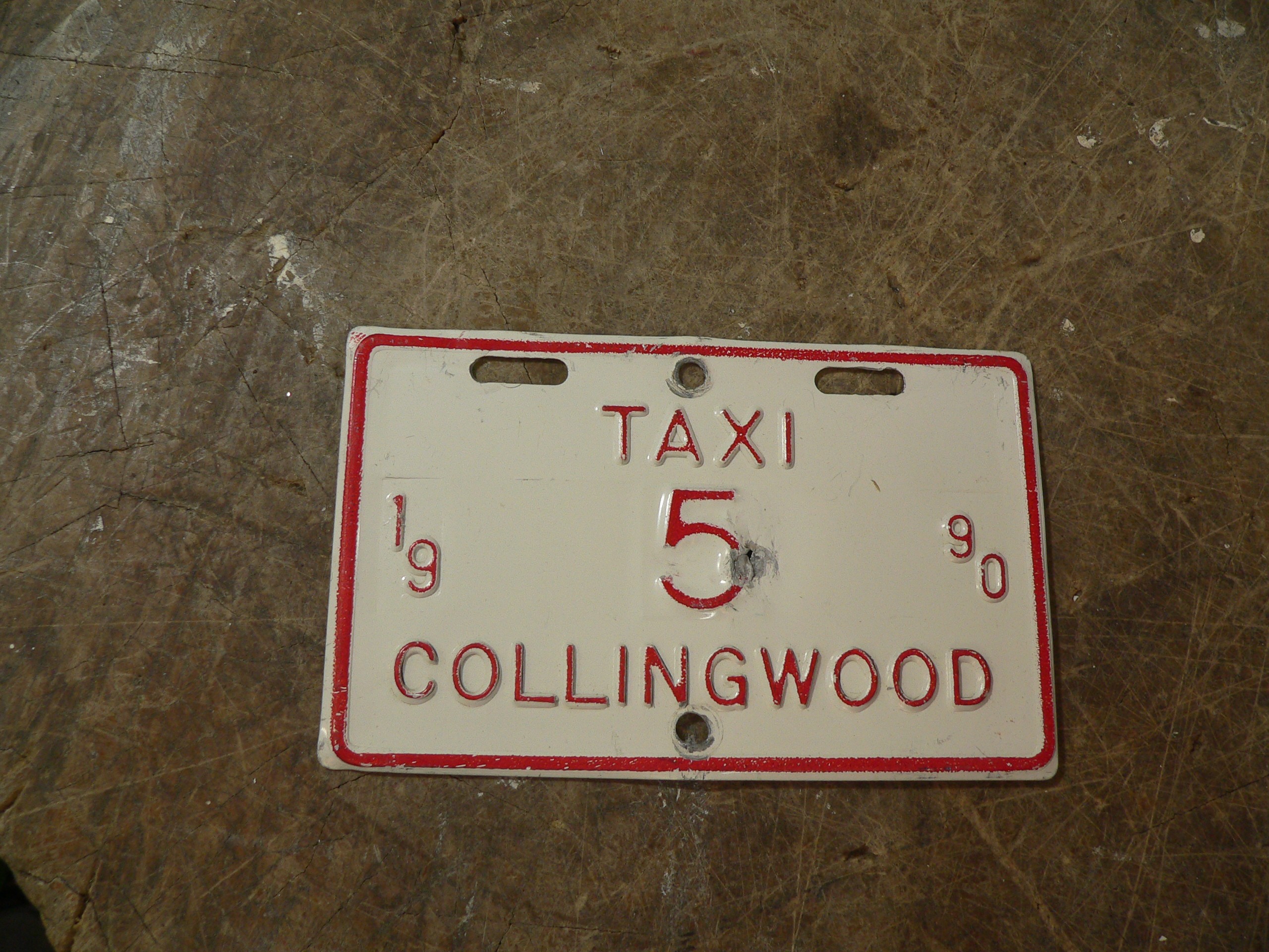 Plaque vintage de taxi # 8020