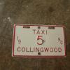 Plaque vintage de taxi # 8020