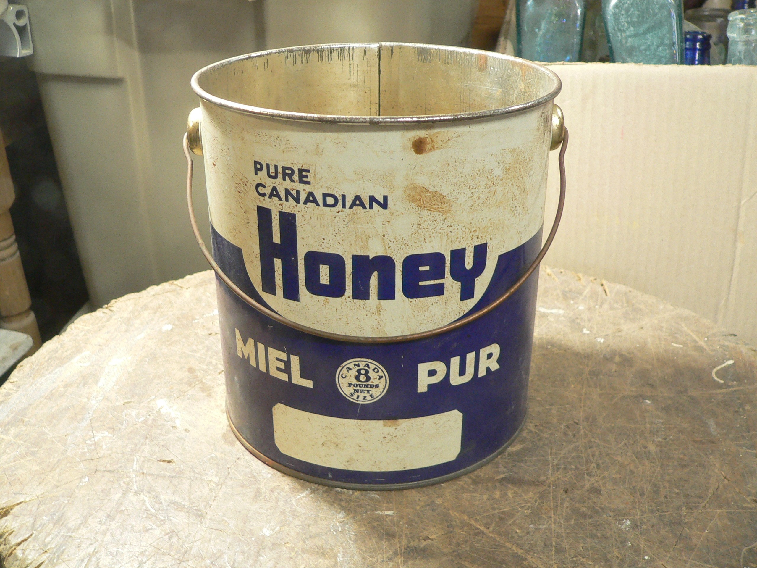 Canne antique de miel pur # 8334.2