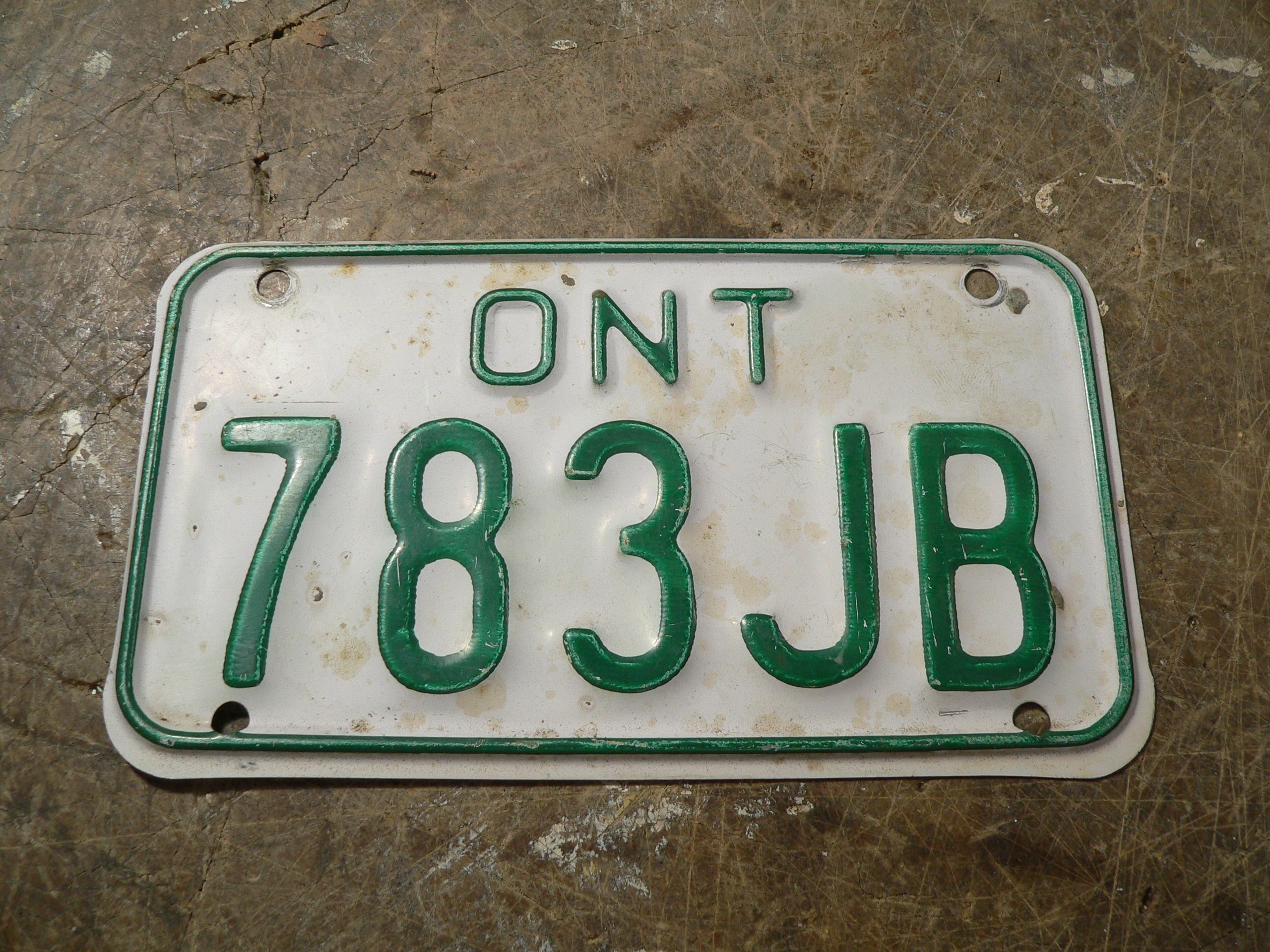 Plaque vintage bicycle ontario # 8452