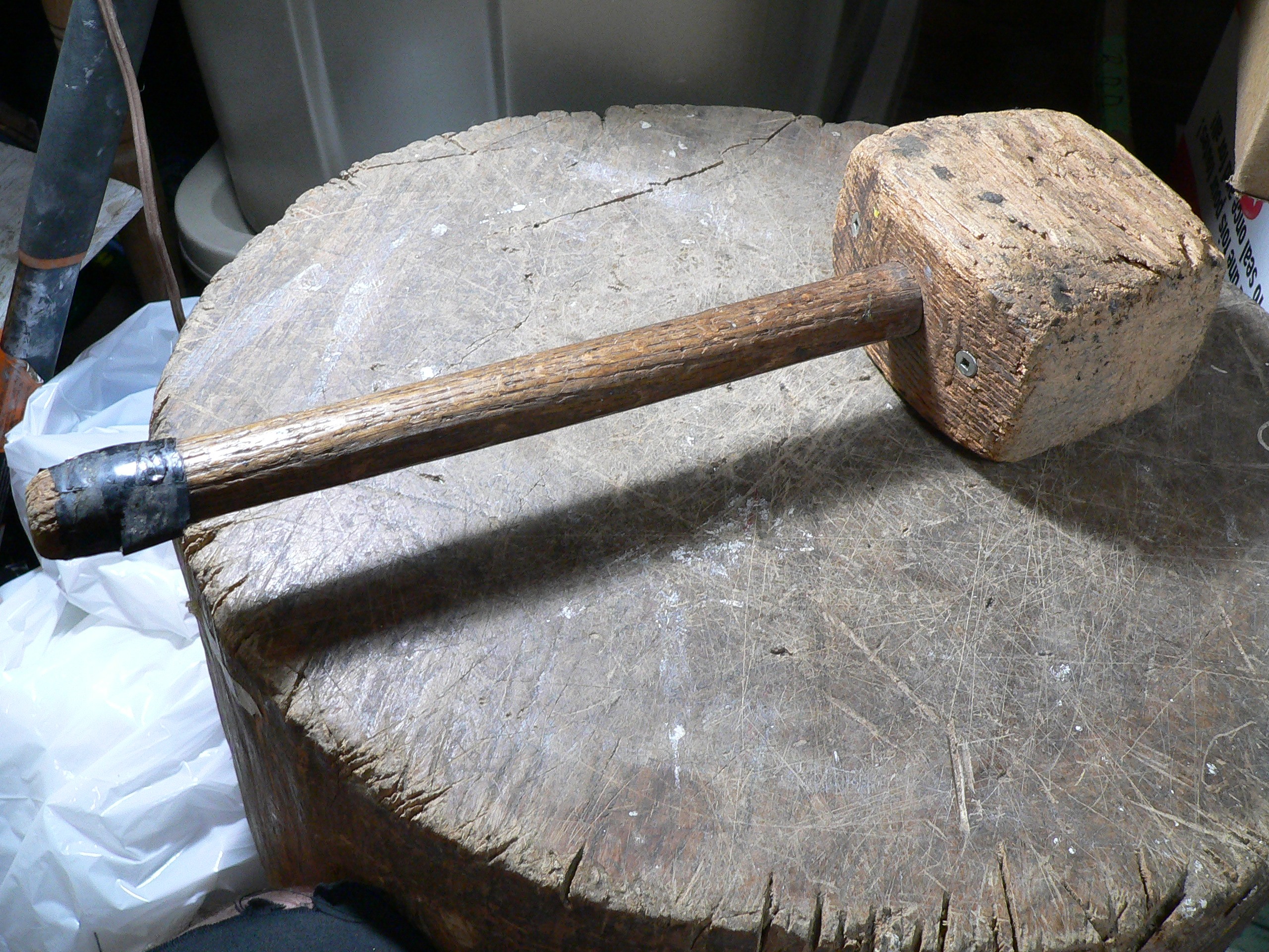 Maillet antique en bois # 8807.2