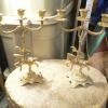 Paire de chandelier triple vintage # 9184.2