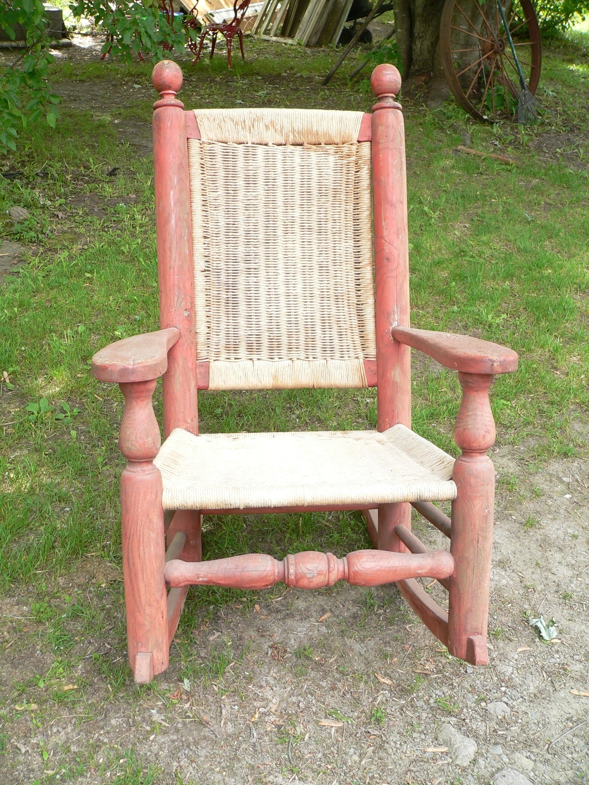 Belle chaise berçante antique # 9723